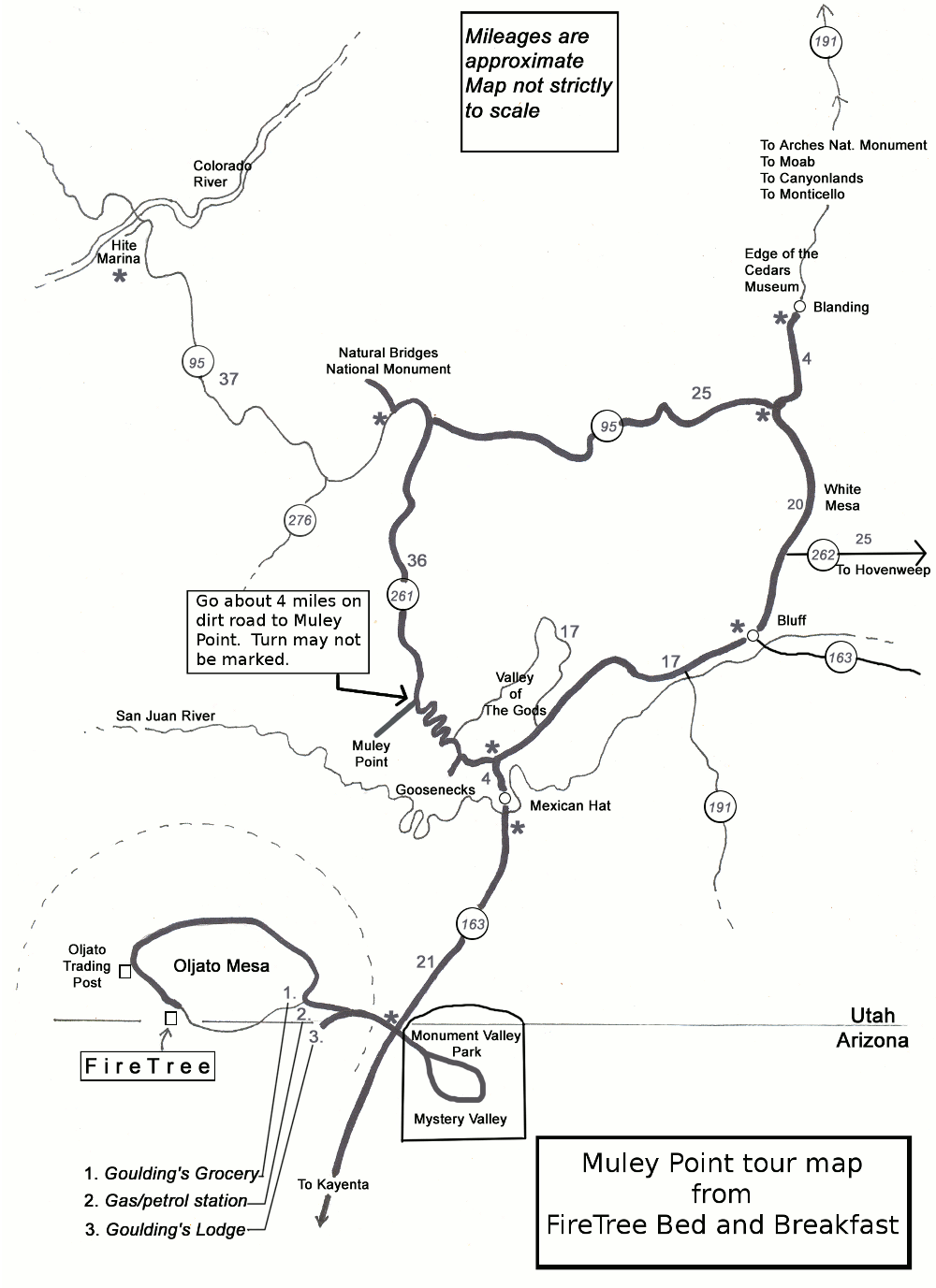 Muley Point tour map