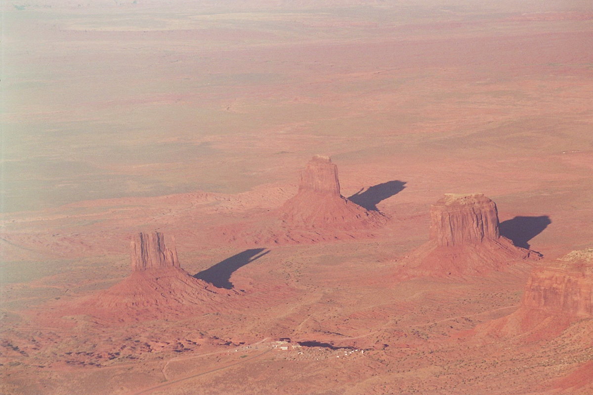 Monument Valley from the air---- FireTree Bed and Breakfast