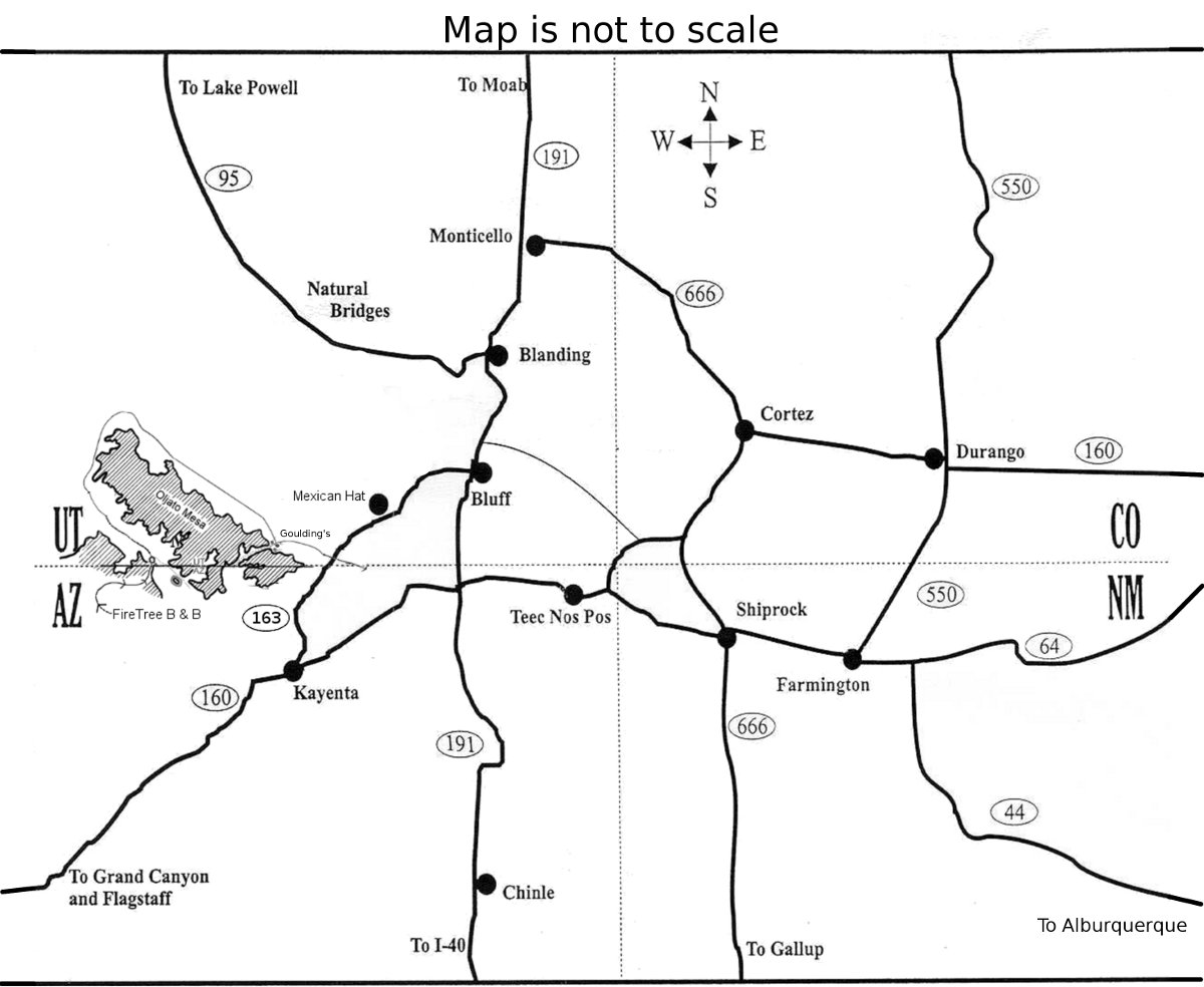Large scale map of four corners area